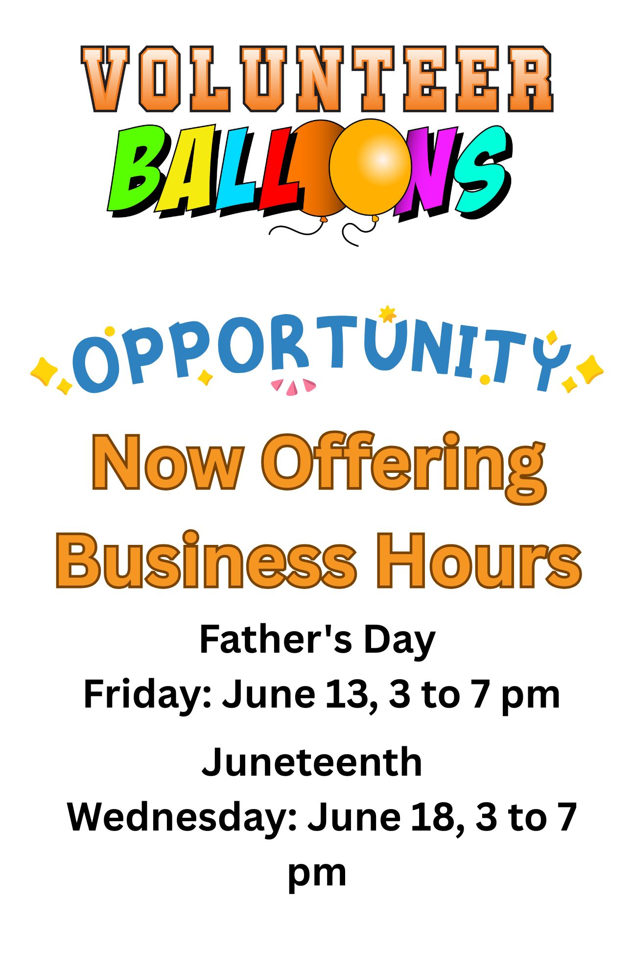 business hours for volunteer balloons