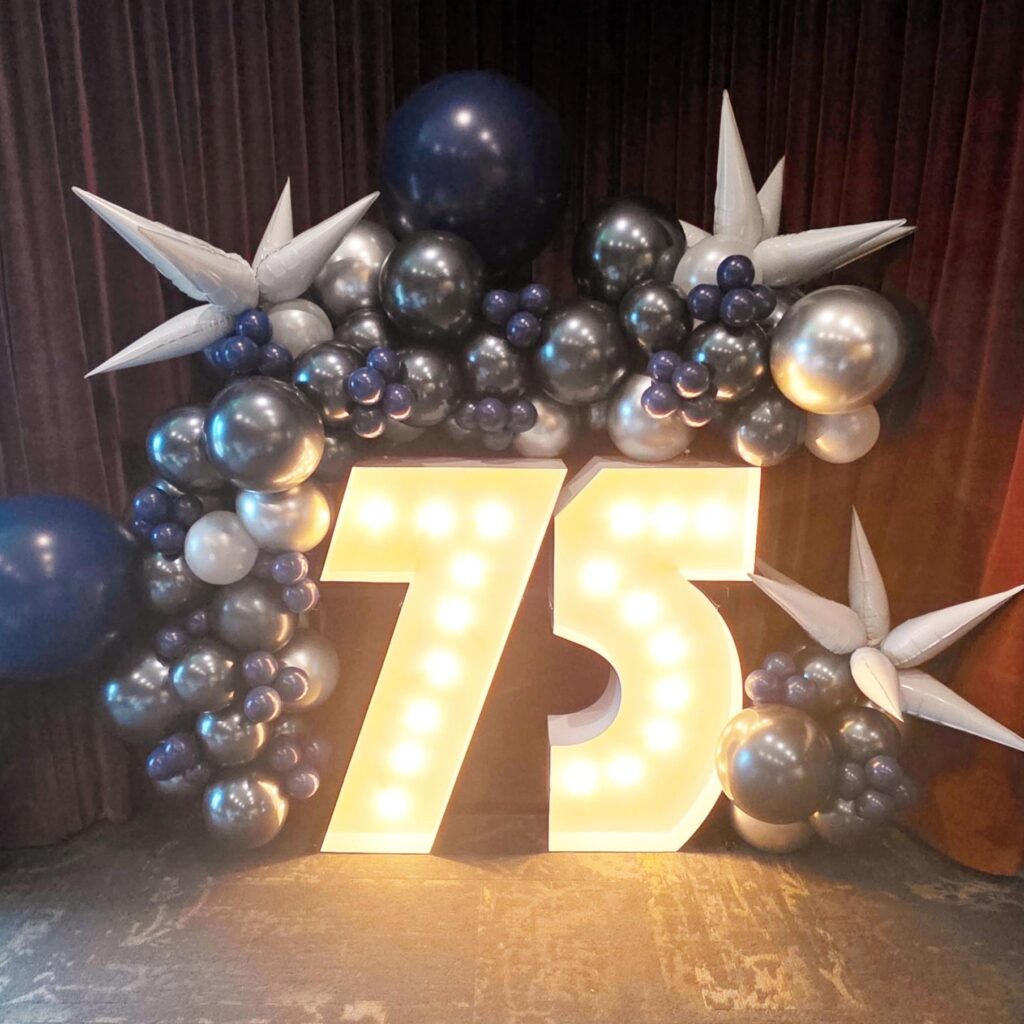 Elegant 75th Birthday Balloon Delivery in Loudon